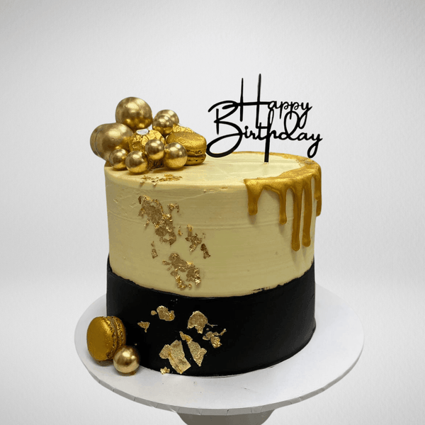 Black And Gold Cake - La Fine Cakes
