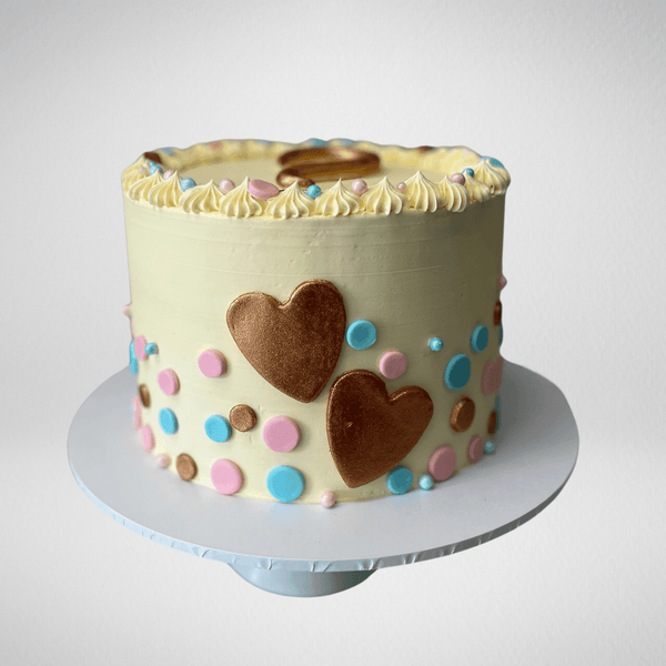Gender Reveal Heart Cake - La Fine Cakes