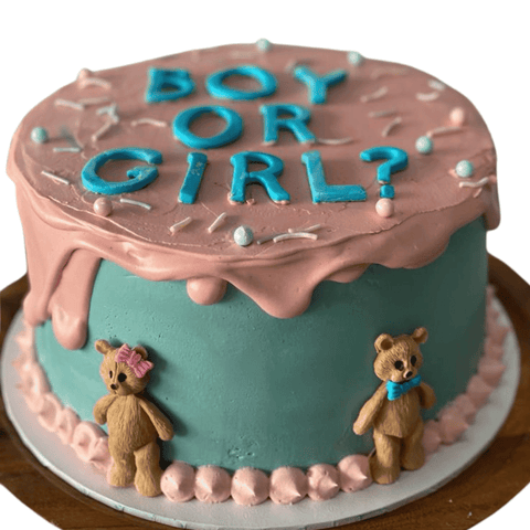 Gender Reveal Teddy Bear Cake - La Fine Cakes